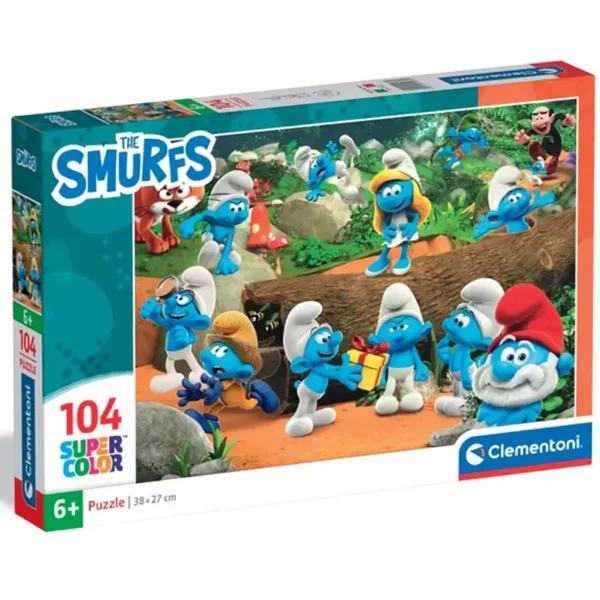 Hupikék trpaslíci lesná zábava 104ks supercolor puzzle - Clementoni obrázok 1