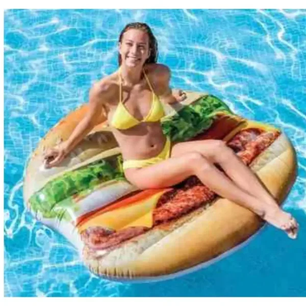Intex: Hamburger nafukovací gumový matrac 145x142cm obrázok 2