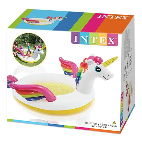 Intex: Jednorožec striekajúci detský bazén 272x193x104cm obrázok 4
