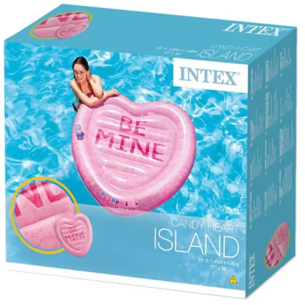 Intex: Nafukovací gumový matrac v tvare srdca 145x142cm obrázok 2