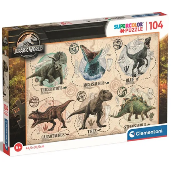 Jurassic World 104ks Super Color Puzzle - Clementoni obrázok 1