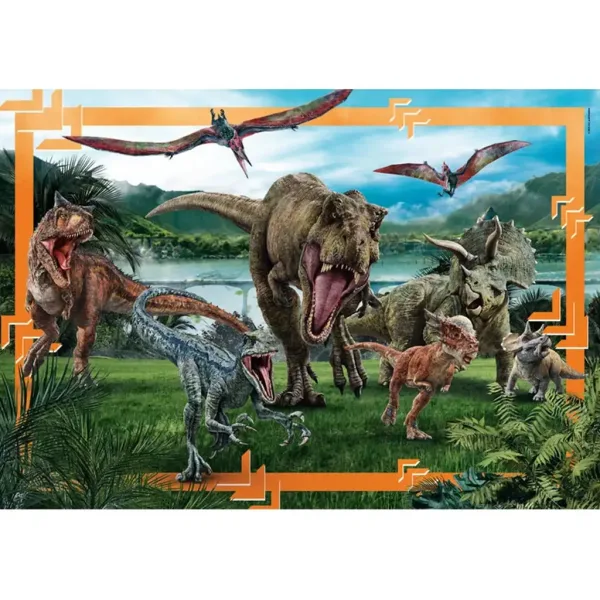 Jurassic World ríša dinosaurov 104ks maxi supercolor puzzle - Clementoni obrázok 2