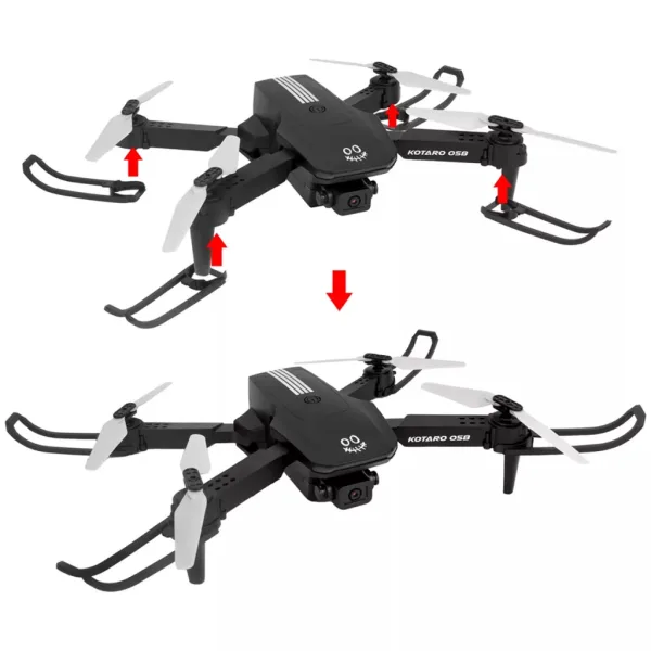 KOO: Kotaro 058 skladací diaľkovo ovládaný dron s dvojitou kamerou a LED osvetlením obrázok 5