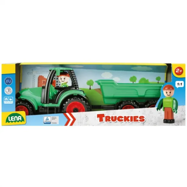 LENA: Truckies traktor s prívesom a figúrkou 36 cm obrázok 2