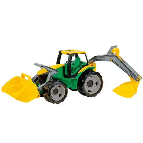 LENA: Veľký traktor s čelný nakladačom a drapákom žlto/zelený 65 cm obrázok 3