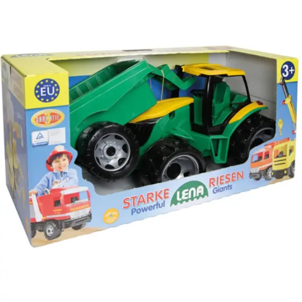 LENA: Veľký traktor s prívesom zeleno/žltý 93 cm obrázok 2