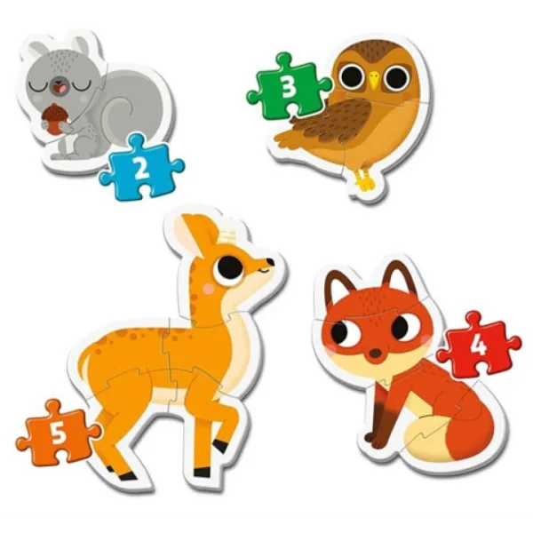 Lesné zvieratá 4 v 1 forme puzzle set - Clementoni obrázok 2