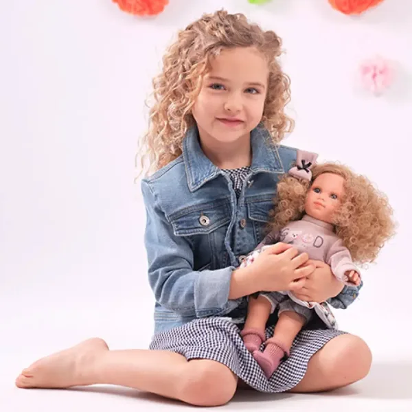 Llorens: Bábika Elena v tylových kvetinových šatách a s kučeravými blond vlasmi 35 cm obrázok 4