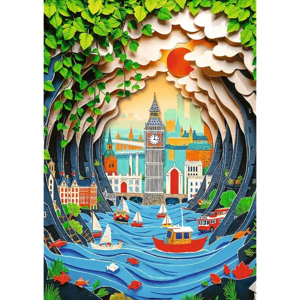 London 3D efekt 40. výročie edícia 1000ks puzzle - Trefl obrázok 2