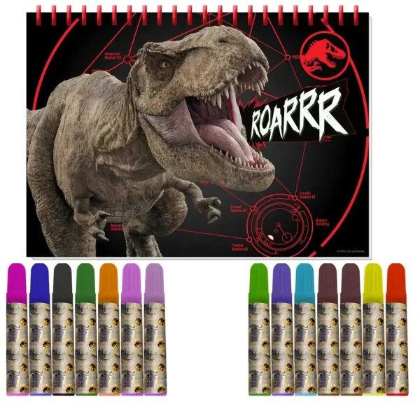 Luna: Jurassic World set na vyfarbovanie so šablónou a nálepkou 54x47cm obrázok 2