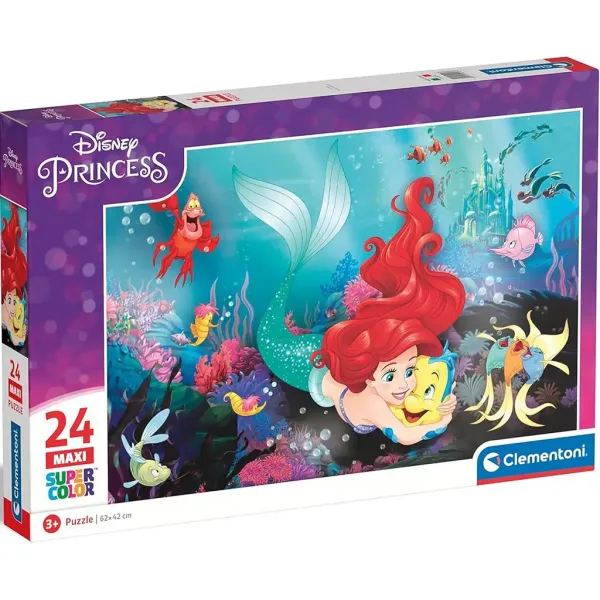Malá morská víla 24 ks maxi supercolor puzzle - Clementoni obrázok 1