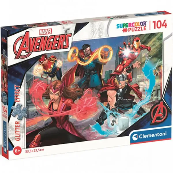 Marvel: Avengers Supercolor trblietavé puzzle 104ks - Clementoni obrázok 1