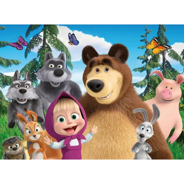 Máša a medveď 2 v 1 60-dielne Eco puzzle a omaľovánka 70x50 cm - Lisciani obrázok 2
