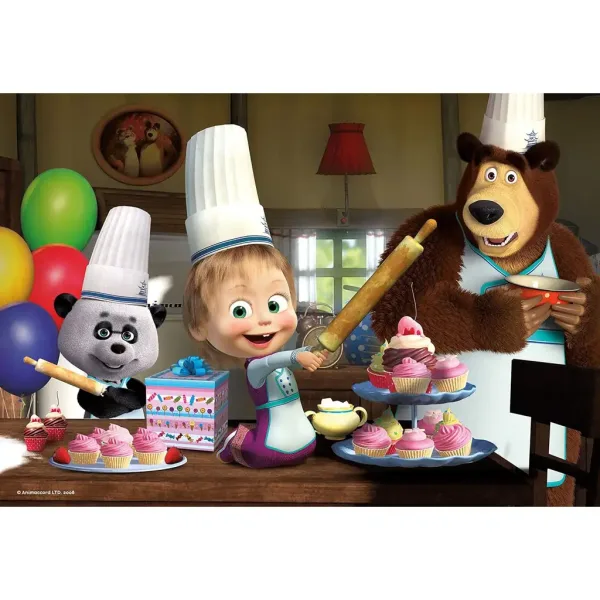 Máša a medve pečenie muffinov 24-dielne puzzle 50x35 cm - Lisciani obrázok 2