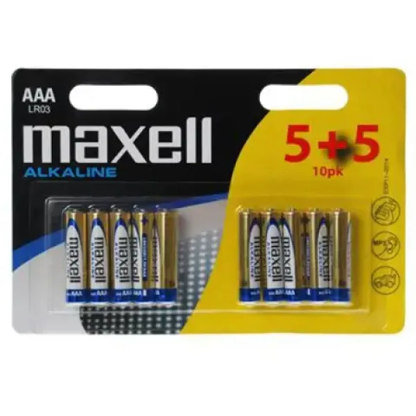 Maxell: Alkalická batéria 1.5V AAA LR03 5+5ks blisterové balenie obrázok 1