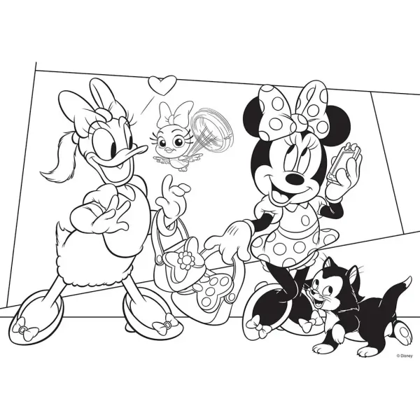 Minnie myška 2 v 1, 35-dielne maxi puzzle a omaľovánka 70x50 cm – Lisciani obrázok 2