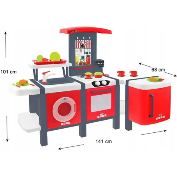 Mochtoys: Cooking Studio XXL herná kuchyňa + 28 doplnkov 141x68x101cm obrázok 2
