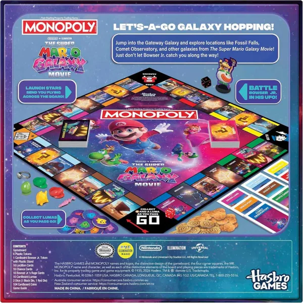 Monopoly Super Mario Galaxia A Film stolná hra - Hasbro obrázok 2