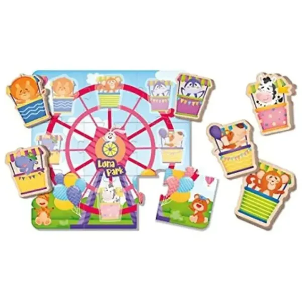 Montessori baby drevené puzzle - Lunapark obrázok 2