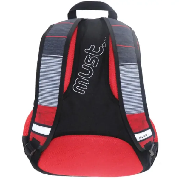 Must: Červeno-čierna školská taška 2v1 so štyrmi priehradkami, batoh 47x25x33cm obrázok 2