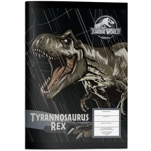 Must... Jurassic World linajkový zošit s omaľovankou, 40-listový, v dvoch variantoch obrázok 2