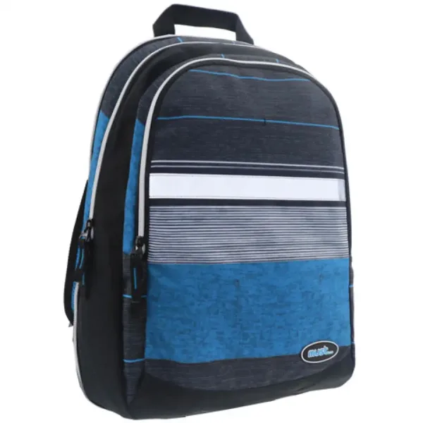 Must: Modro-čierna 2v1 školská taška, batoh so štyrmi priehradkami 47x25x33cm obrázok 3