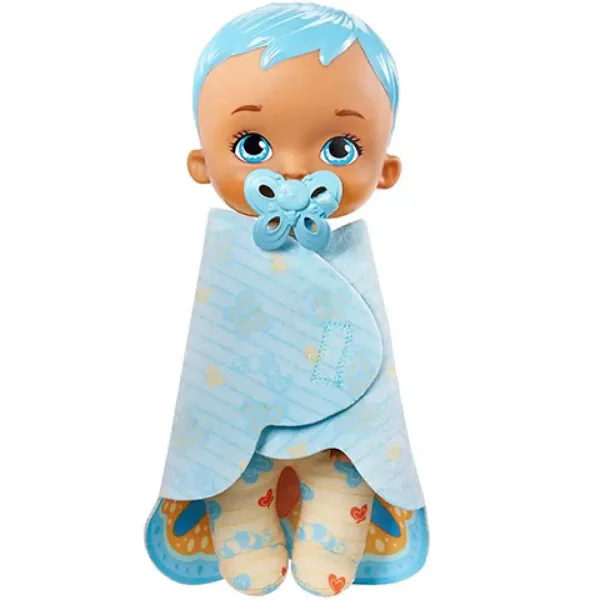 My Garden Baby: Édi-Bébi plyšová modrá motýlia bábika 23 cm - Mattel obrázok 3