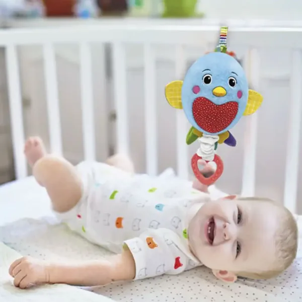 Naťahovací mäkký plyšový vtáčik s hudbou - Clementoni baby obrázok 3