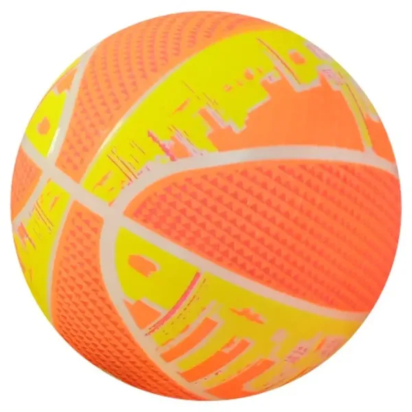Neónová gumová lopta s basketbalovým vzorom 22 cm vo viacerých verziách obrázok 2