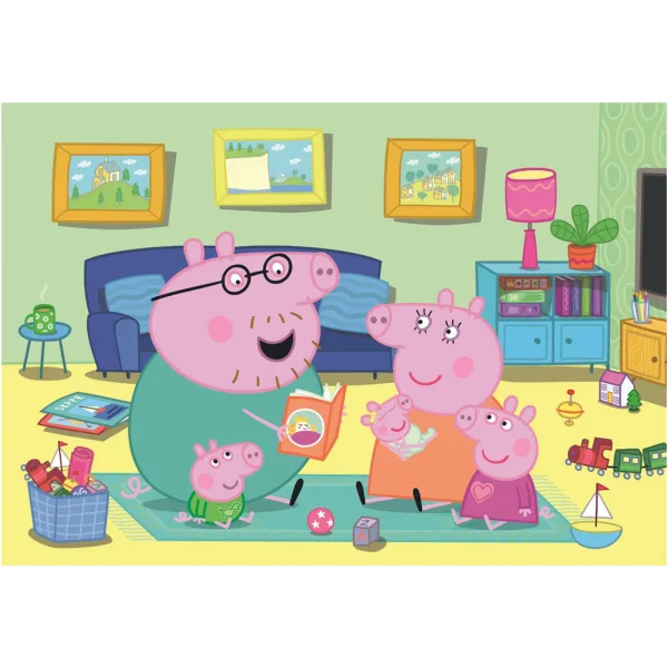 Peppa Prasiatko rodinná zábava 60ks Supercolor puzzle - Clementoni obrázok 2