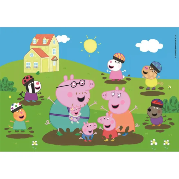 Peppa prasiatko Veselá skákanie do kaluže 104 ks maxi puzzle – Clementoni obrázok 2