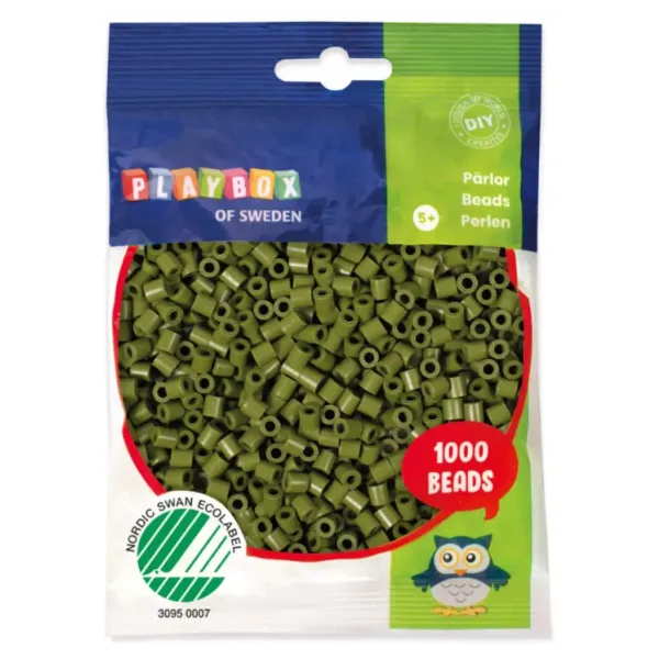 PlayBox: 5mm MIDI žehliace korálky v olivovo zelenej farbe 1000ks obrázok 1