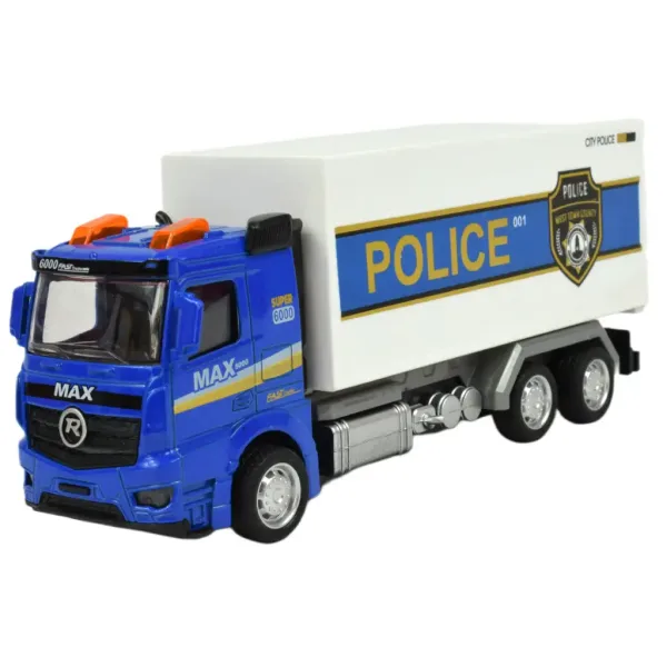 Police Set: Policajné nákladné auto so zotrvačníkom, svetlom a zvukom v rôznych verziách 19cm 1ks obrázok 2