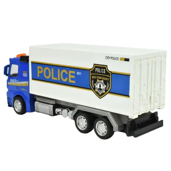 Police Set: Policajné nákladné auto so zotrvačníkom, svetlom a zvukom v rôznych verziách 19cm 1ks obrázok 4