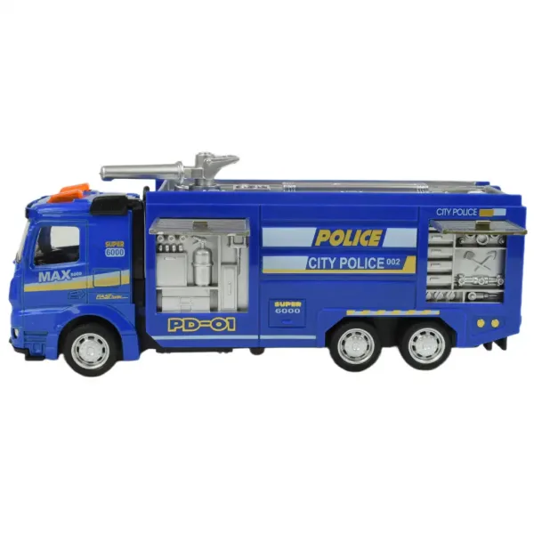 Police Set: Policajné nákladné auto so zotrvačníkom, svetlom a zvukom v rôznych verziách 19cm 1ks obrázok 8