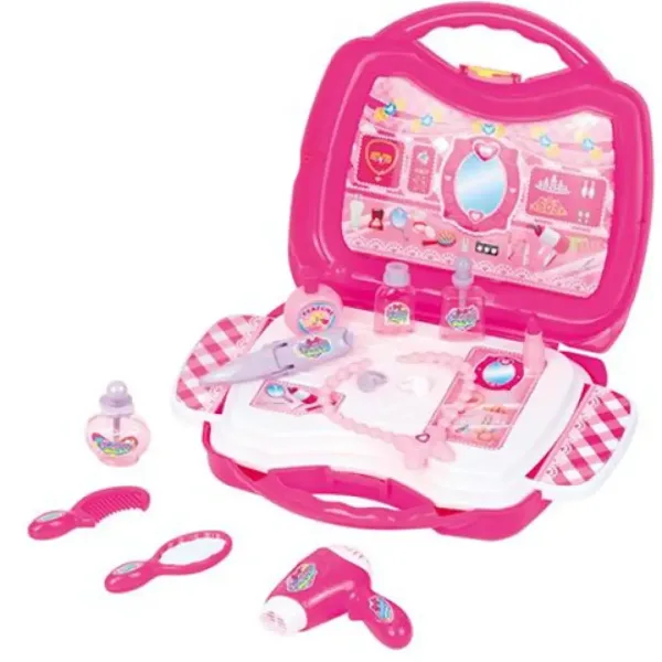 Pretty Princess ružový set krásy v prenosnej taške s príslušenstvom obrázok 2