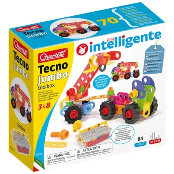 Quercetti: Techno Jumbo pracovné stroje 90 dielny stavebný set obrázok 5