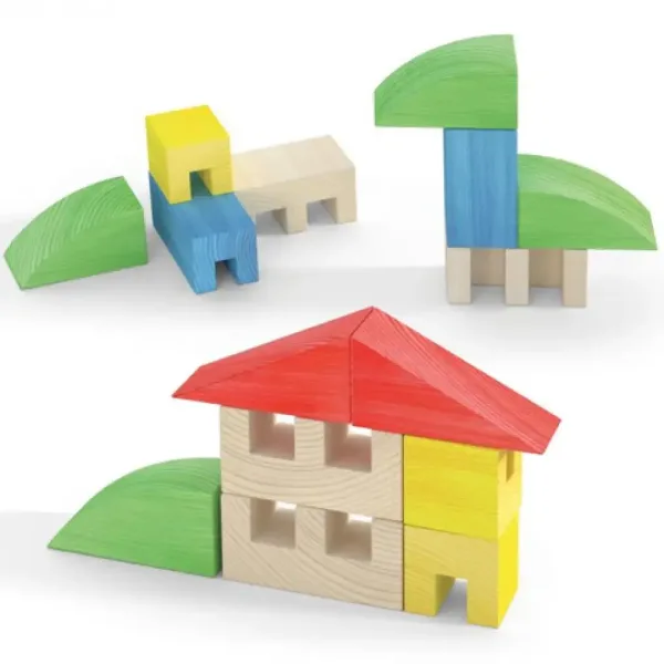 Quercetti: ToyTown Basic 15 ks drevená skladačka obrázok 2