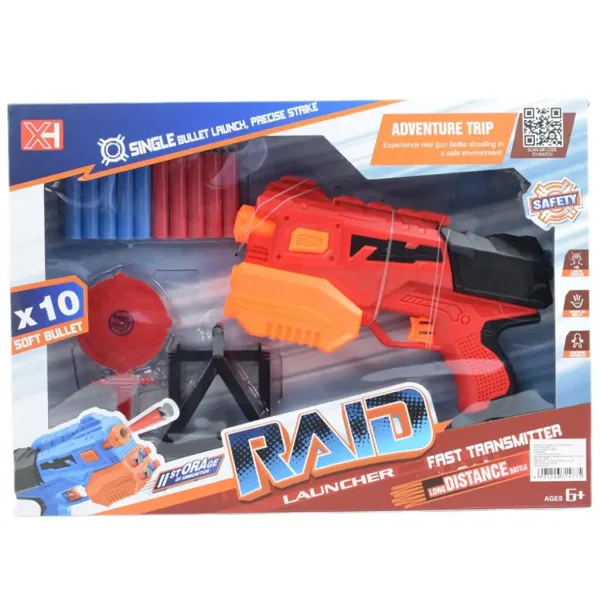 Raid Launcher: Manuálna zbraň s terčom a nábojmi 26cm obrázok 10