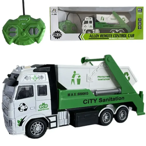 RC auto na prepravu odpadu alebo kontajnerov na diaľkové ovládanie so svetlom 27MHz 1/36 20cm v dvoc obrázok 2