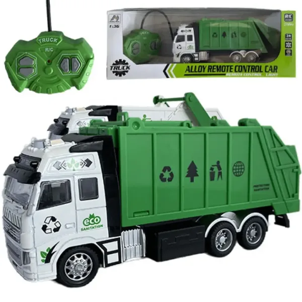 RC auto na prepravu odpadu alebo kontajnerov na diaľkové ovládanie so svetlom 27MHz 1/36 20cm v dvoc obrázok 5