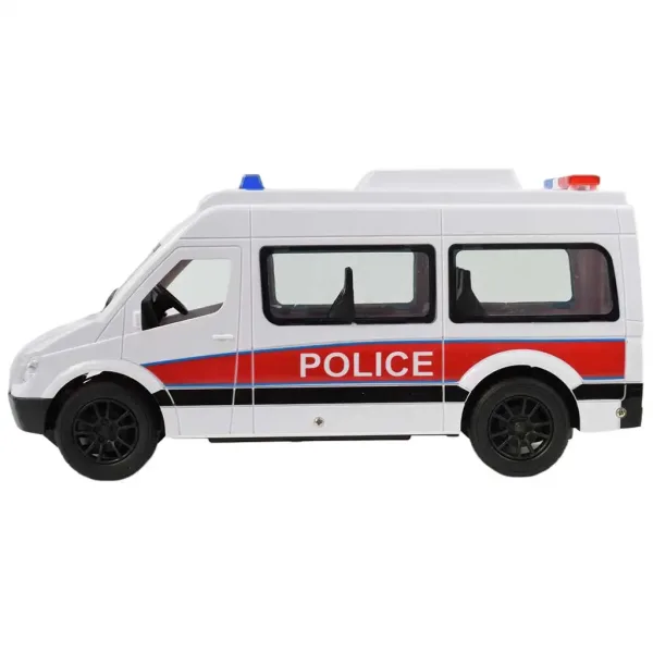 RC Biely policajný mikrobus so svetelnými efektmi na diaľkové ovládanie 2,4GHz 1/12  30cm obrázok 3