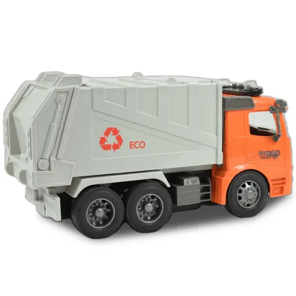 RC Diaľkovo ovládané ECO smetiarske auto so svetelnými efektmi v mierke 1/14 27MHz 30cm obrázok 2