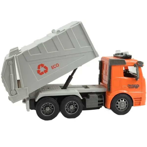 RC Diaľkovo ovládané ECO smetiarske auto so svetelnými efektmi v mierke 1/14 27MHz 30cm obrázok 3