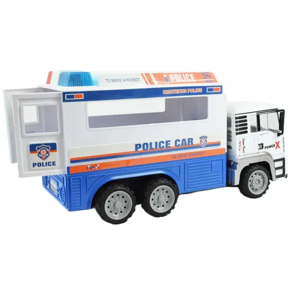 RC Diaľkovo ovládané policajné nákladné auto s kovovým kokpitom a svetelnými efektmi 32cm 27MHz 1/12 obrázok 2