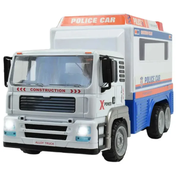 RC Diaľkovo ovládané policajné nákladné auto s kovovým kokpitom a svetelnými efektmi 32cm 27MHz 1/12 obrázok 3
