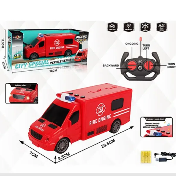 RC hasičský mikrobus na diaľkové ovládanie, so svetelnými a zvukovými efektmi 1:18  20cm obrázok 5