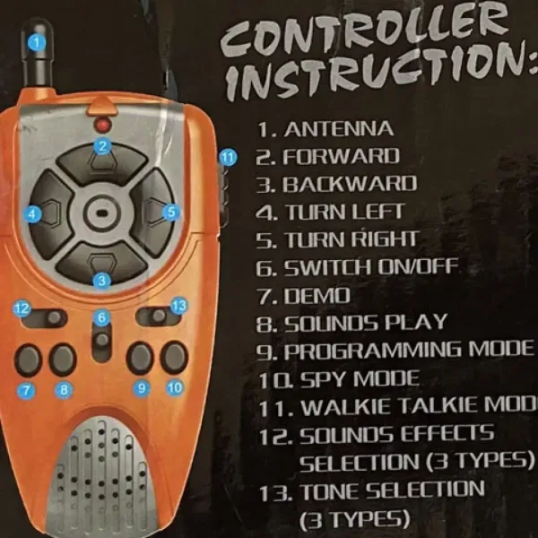 RC interaktív TalkBot robot vysielačka s režimom chôdze v oranžovej farbe 2,4GHz obrázok 8