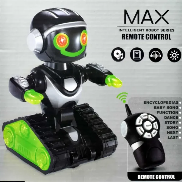 RC Interaktívny MacroBot v čierno-zelenej farbe so svetlom a zvukom na diaľkové ovládanie 20cm obrázok 4