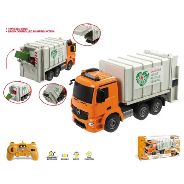RC Mercedes Arocs smetiarske auto s diaľkovým ovládaním 1:20 so svetlom a zvukom 2,4 GHz obrázok 2